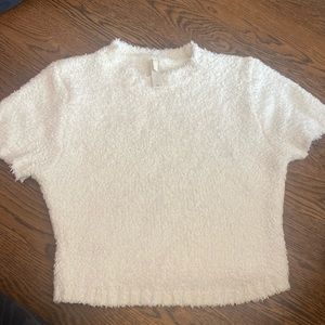 Skims short sleeve crop plush shirt size s/m